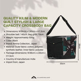 Shoulder Bag Quality Kilim & Modern Quilt Stylish Large Capacity Crossbody Bag for Camping Outdoor Travel