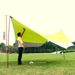Hexagon Camping Tarp Large 5 meter Outdoor Waterproof Flysheet Green Grey Color