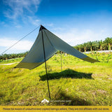 Hexagon Camping Tarp Large 5 meter Outdoor Waterproof Flysheet With Poles Blue Grey Color
