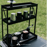 5050WORKSHOP Folding Shelf 3 Tier Steel Rack Camping Table Organizer