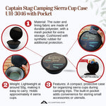 Captain Stag Camping Sierra Cup Case UH-3046 with Pocket