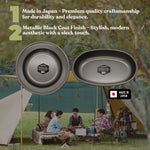 Captain Stag Outdoor Tableware Metallic Black Coat Oval Plate  UH-0062 Made in Japan