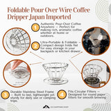 Foldable Pour Over Wire Coffee Dripper Japan Imported