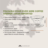 Foldable Pour Over Wire Coffee Dripper Japan Imported