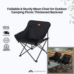 Foldable & Sturdy Moon Chair for Outdoor Camping Picnic Thickened Backrest