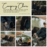 Foldable & Sturdy Moon Chair for Outdoor Camping Picnic Thickened Backrest