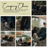 Foldable & Sturdy Moon Chair for Outdoor Camping Picnic Thickened Backrest