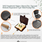 MOZ Sandwich Maker, Direct Fire, Top and Bottom Separated Type Mini Frying Pan