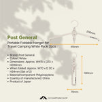 POST GENERAL Portable Foldable Hanger for Travel Camping White Pack 2pcs