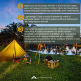 Pyramid Excursion 4 Persons Teepee Waterproof Camping Tent 240x210x162cm