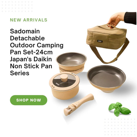 Sadomain Detachable Outdoor Camping Pan Set-24cm Japan's Daikin Non Stick Pan Series