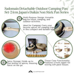 Sadomain Detachable Outdoor Camping Pan Set-24cm Japan's Daikin Non Stick Pan Series