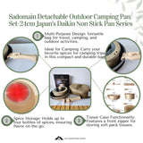 Sadomain Detachable Outdoor Camping Pan Set-24cm Japan's Daikin Non Stick Pan Series