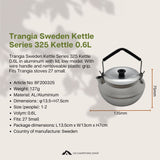 Trangia Sweden Kettle Series 325 Kettle 0.6L Small Aluminium Lightweight