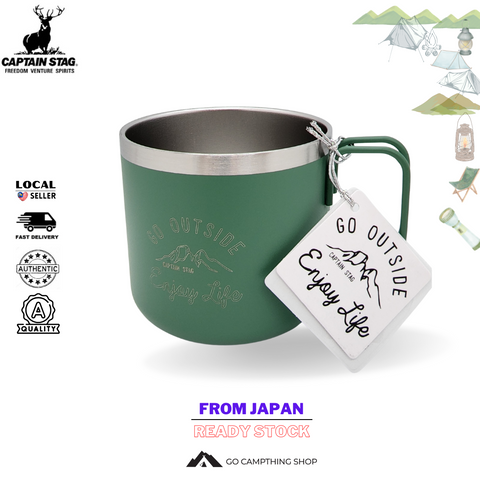 CAPTAIN STAG Monte Mug Double Stainless Vacuum Insulation Heat/Cold 350ml For Camping Picnic