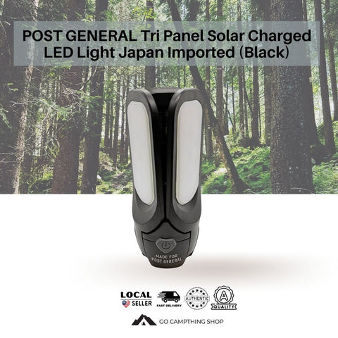 POST GENERAL 982070019 Tri-Panel Solar Charged LED Light (Black Color)