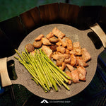 Korean Style BBQ Grill Pan Non-Stick High Thermal Conductivity Frying Pan for Indoor, Outdoor & Camping (34cm)
