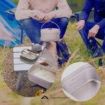 Mestin 3 pieces set Aluminum Rice with Rice Cooker, Folding Stove & Steaming Rack Included Camping Equipment, Mountain Climbing Bento Box
