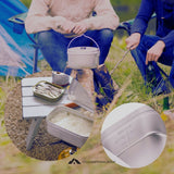 Mestin 3 pieces set Aluminum Rice with Rice Cooker, Folding Stove & Steaming Rack Included Camping Equipment, Mountain Climbing Bento Box