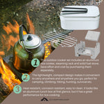 Mestin 3 pieces set Aluminum Rice with Rice Cooker, Folding Stove & Steaming Rack Included Camping Equipment, Mountain Climbing Bento Box