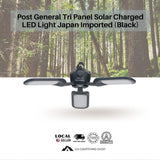 POST GENERAL 982070019 Tri-Panel Solar Charged LED Light (Black Color)