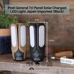 POST GENERAL 982070019 Tri-Panel Solar Charged Outdoor Camping LED Light Black Color