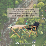 Mountain Tapir Camping Wooden Foldable Arm Chair, Black