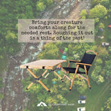 Mountain Tapir Camping Wooden Foldable Arm Chair, Black