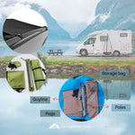 Car Side Tarp Sunshade Curtain Easy to set up Single Use 3-4 People 440x200cm Blue