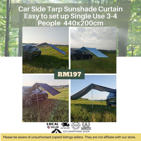 tarp carside Outdoor Camping Car Side Tarp Sunshade Curtain Easy to set up Single U – Go Campthing Shop