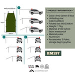 Car Side Tarp Sunshade Curtain Easy to set up Single Use 3-4 People Large 440x200cm Blue