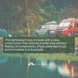Car Side Tarp Tent Awning Sun Shade Curtain UV Protection Navy Blue Color