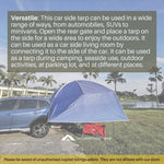 Car Side Tarp Tent Awning Sun Shade Curtain UV Protection Navy Blue Color