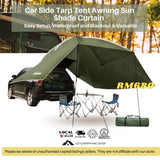 Car Side Tarp Tent Awning Sun Shade Curtain UV Protection Army Green Color