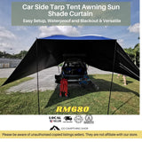 Car Side Tarp Tent Awning Sun Shade Curtain UV Protection Army Green Color