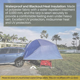 Car Side Tarp Tent Awning Sun Shade Curtain UV Protection Navy Blue Color