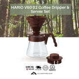 HARIO V60 02 Coffee Dripper & Server Set Chocolate Color