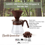 HARIO V60 02 Coffee Dripper & Server Set Chocolate Color
