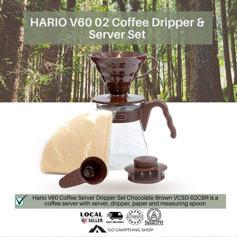 HARIO V60 02 Coffee Dripper & Server Set Chocolate Color