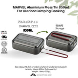 MARVEL Aluminium Mess Tin 850ml For Outdoor Camping Cooking