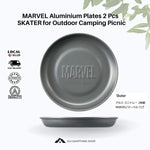 MARVEL Aluminium Plates 2 Pcs  SKATER for Outdoor Camping Picnic