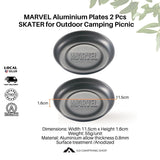 MARVEL Aluminium Plates 2 Pcs  SKATER for Outdoor Camping Picnic