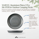 MARVEL Aluminium Plates 2 Pcs  SKATER for Outdoor Camping Picnic