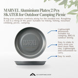 MARVEL Aluminium Plates 2 Pcs  SKATER for Outdoor Camping Picnic