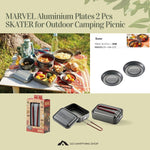 MARVEL Aluminium Plates 2 Pcs  SKATER for Outdoor Camping Picnic