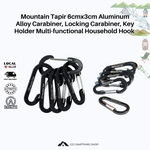 Mountain Tapir 6cmx3cm Aluminum Alloy Carabiner, Locking Carabiner, Key Holder Multi-Functional Household Hook