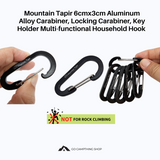 Mountain Tapir 6cmx3cm Aluminum Alloy Carabiner, Locking Carabiner, Key Holder Multi-Functional Household Hook