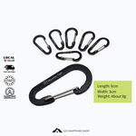 Mountain Tapir 6cmx3cm Aluminum Alloy Carabiner, Locking Carabiner, Key Holder Multi-Functional Household Hook