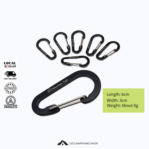 Mountain Tapir 6cmx3cm Aluminum Alloy Carabiner, Locking Carabiner, Key Holder Multi-Functional Household Hook