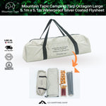 Mountain Tapir Camping Tarp Octagon Large 5.1m x 5.1m Waterproof Silver Coated Flysheet